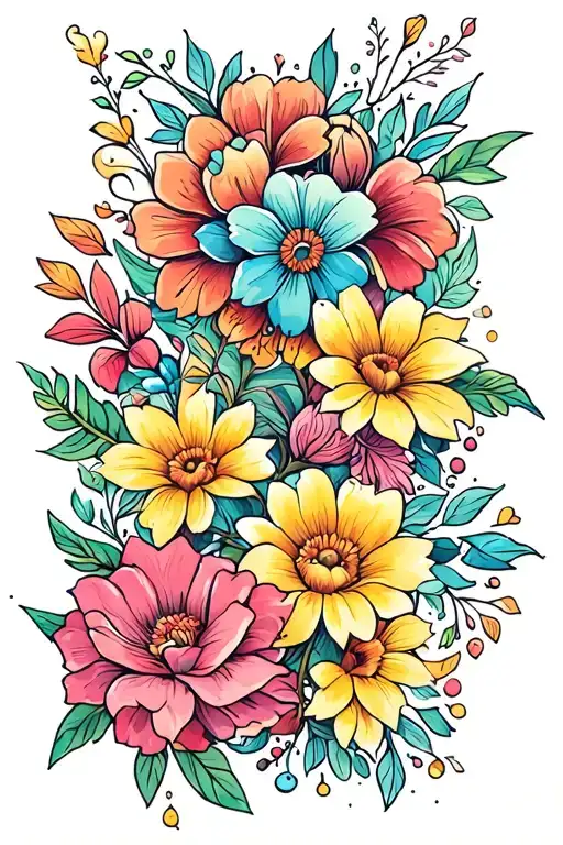 Flowers And Tribal Sleeve