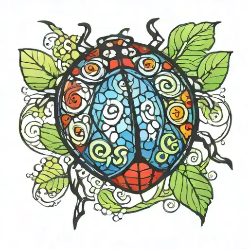 Ladybug Made Of Stained Glass