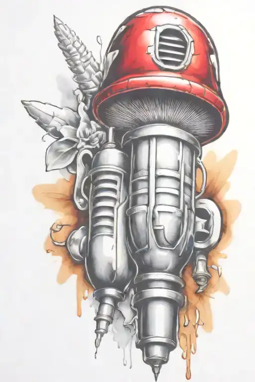 Grenade Bomb And Mushroom Combined Together