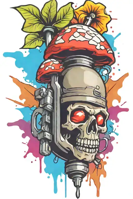 Grenade Bomb And Mushroom Combined Together