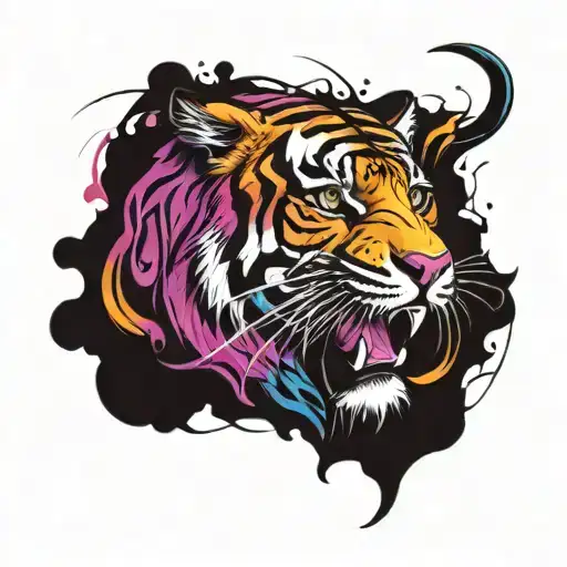 Pectoral Tiger Inspired Tatoo