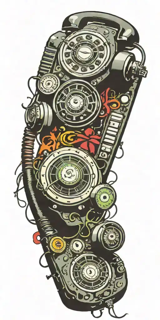 Rock Music Bands Speaker And Old School Dial Phone