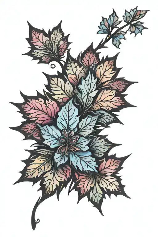 Maple Leaf Flowers Mandala