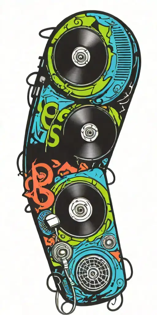 Rock Music Bands Speaker And Old School Dial Phone