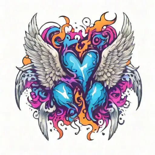 Angel And Devil Wings On Chest