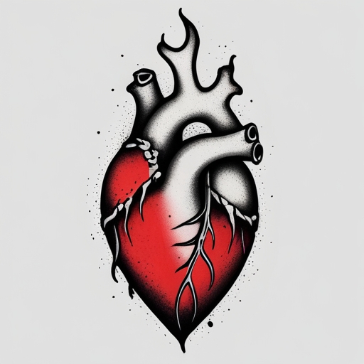 Crimson Flame’s Vengeful Heart Tattoo idea