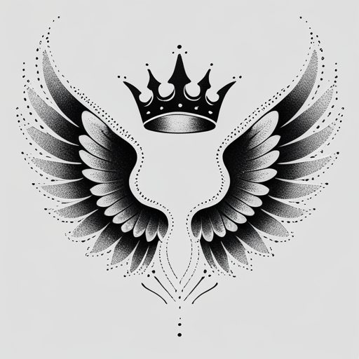 Crowned Wings Tattoo idea