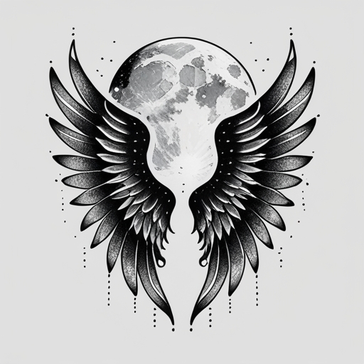 Moonlit Wings of Destiny Tattoo idea