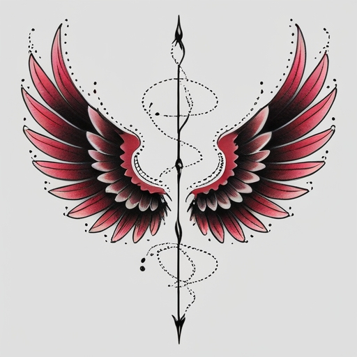 Crimson Wings of Fate’s Path Tattoo idea