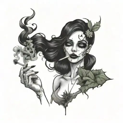 Badass Girl Smoking Weed