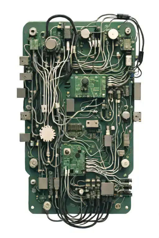 Circuit Board Blending Into Electrical Components