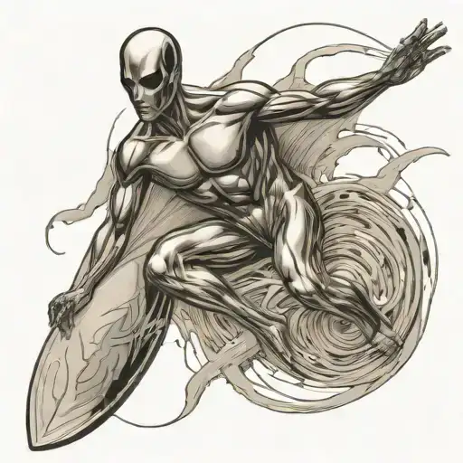 Silver Surfer On A Copper Board