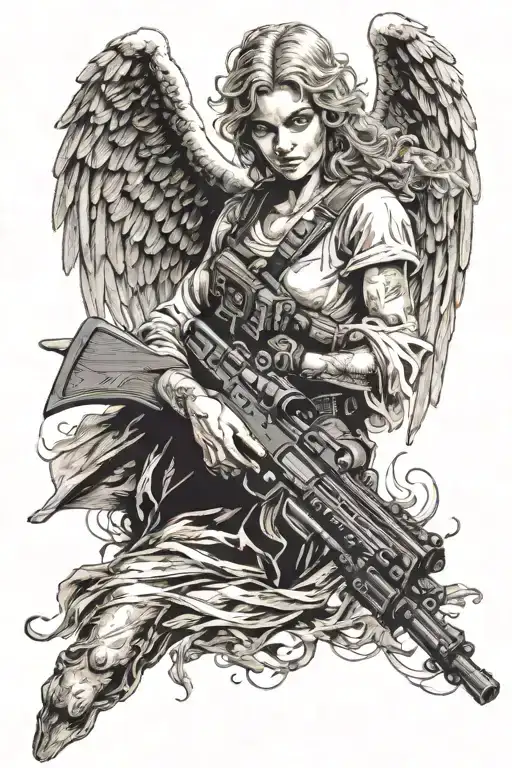 Angel W A Gun Looking Down To You Surronded