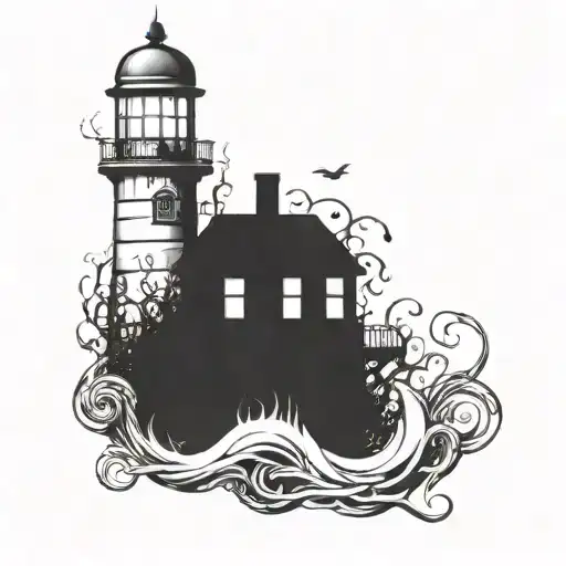 Ghostly Lighthouse Simple Vines