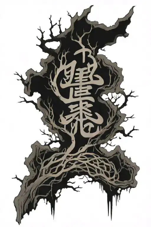 Chinese Characters Hidden Within Its Branches