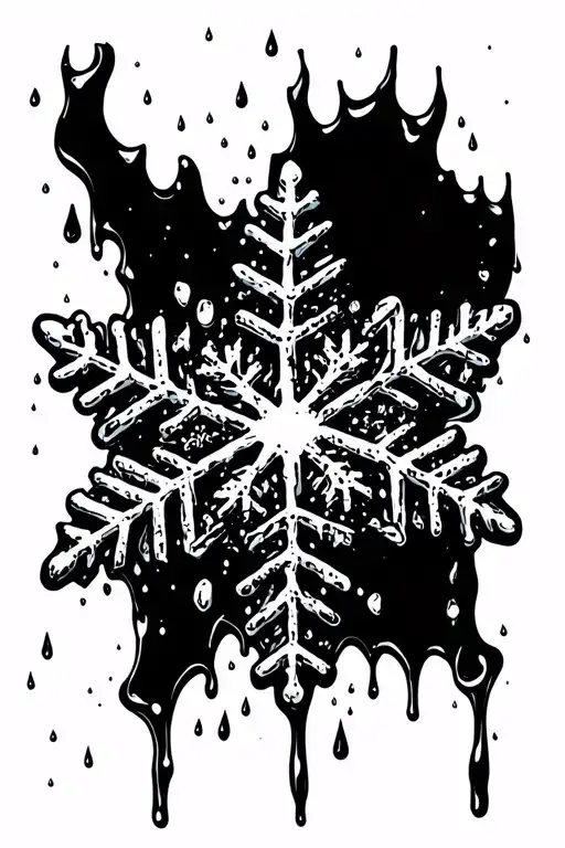Snowflake Melting Into Rain