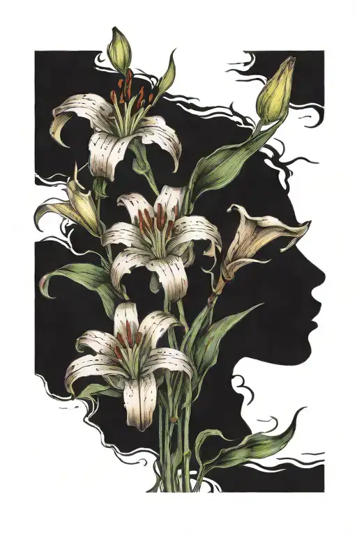 Lily Flowers With The Word Lily Hidden In The Stems