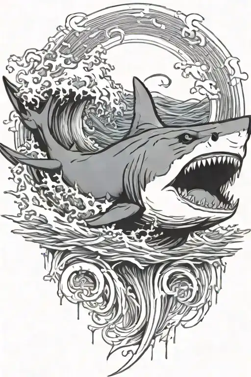 Waves Crashing Shark