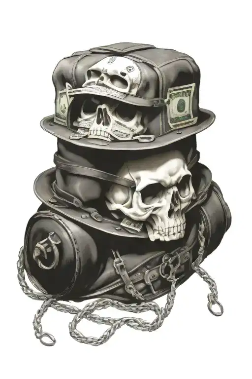 Money Bag Hardhat Intertwined Money