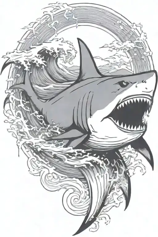 Waves Crashing Shark