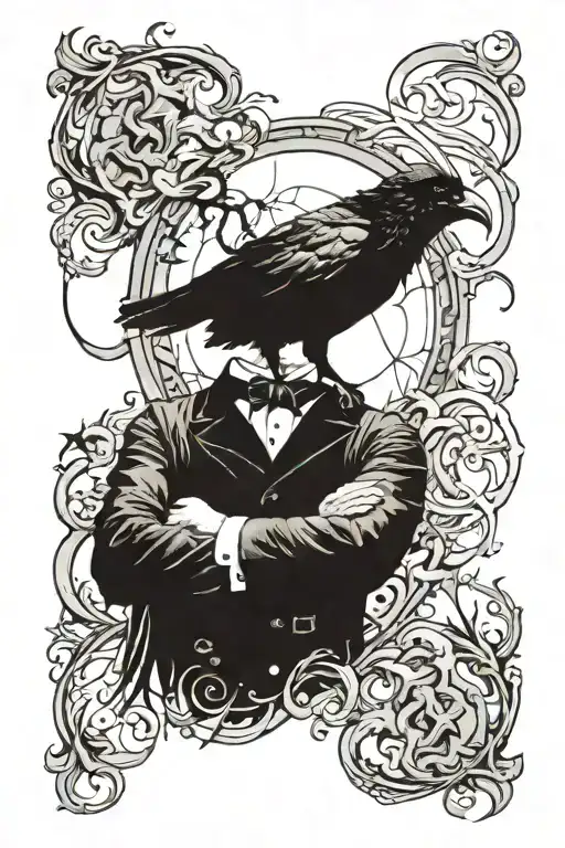 Edgar Allen Poe With A Raven Bursting Through His Chest