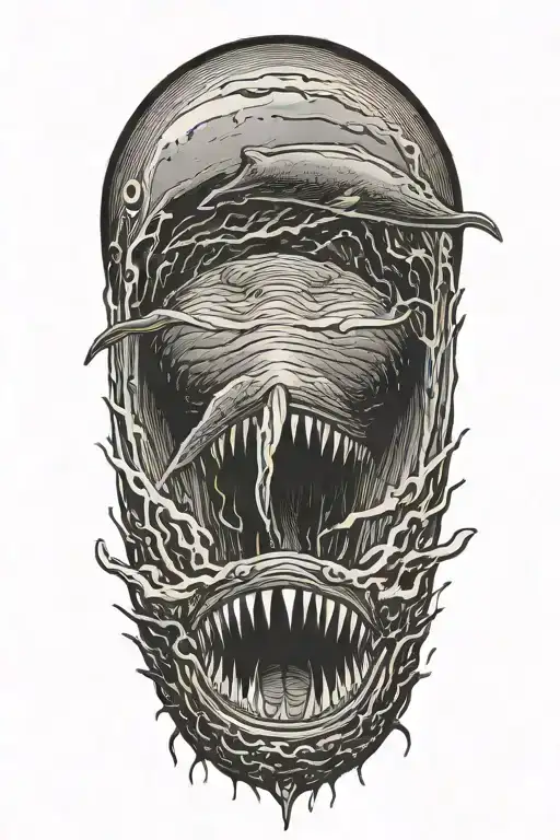 Smiling Half Sperm Whale Half Thermonuclear Missile Falling