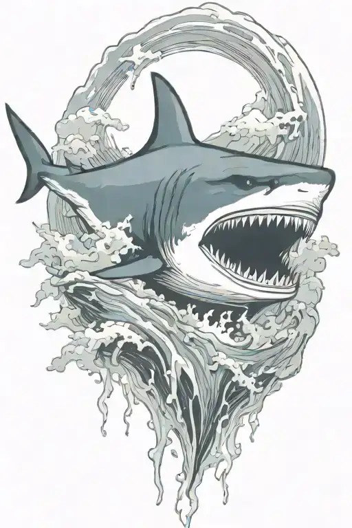 Waves Crashing Shark