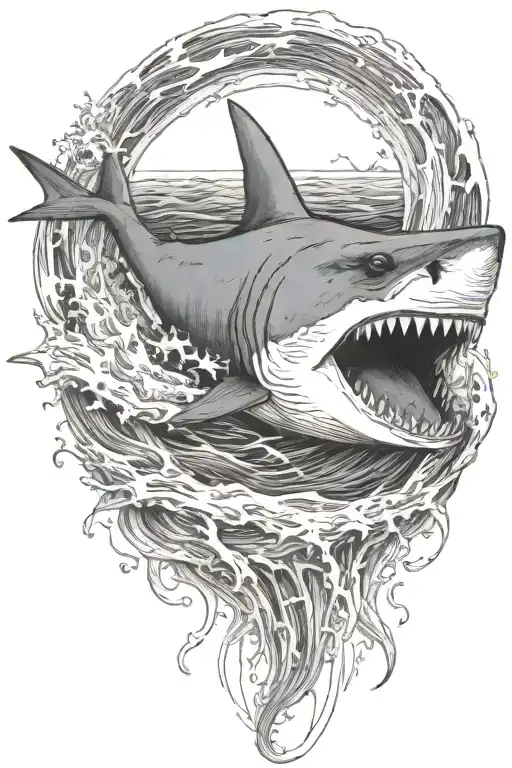 Waves Crashing Shark