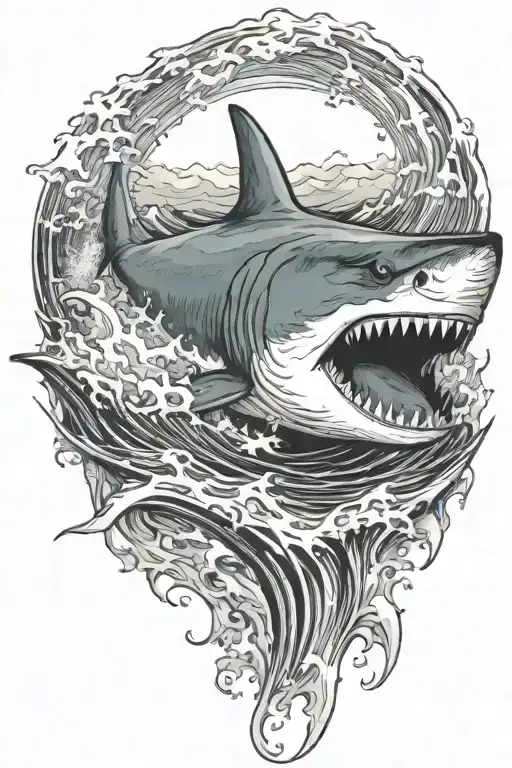 Waves Crashing Shark