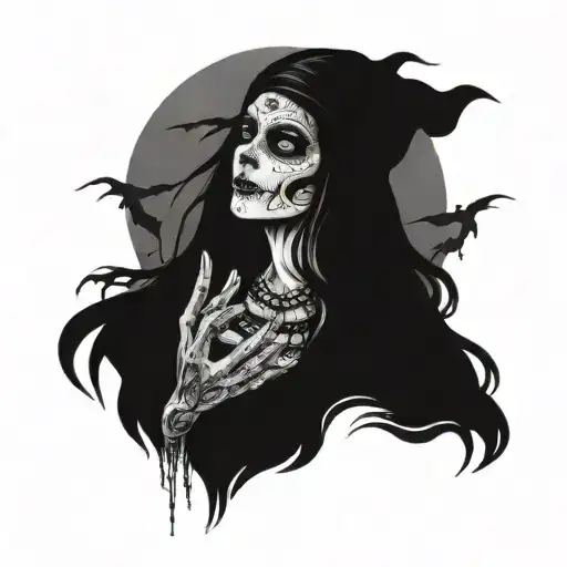 Tarot Card The Lady Of Shadows Western Style