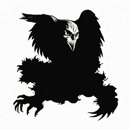 Jaguar Skull With Crow Perched On Top