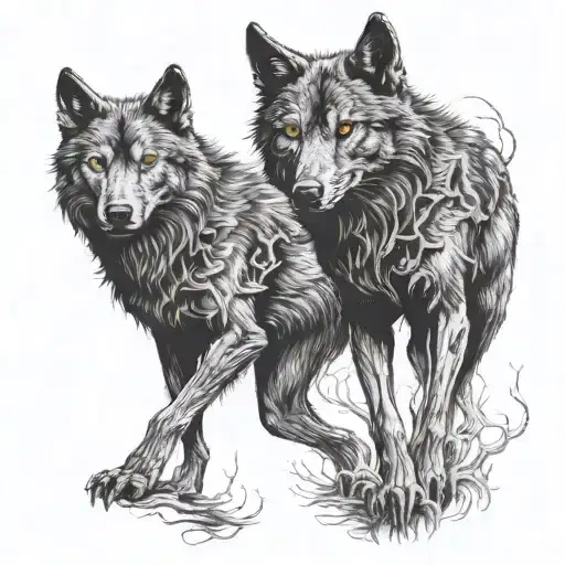 Black Wolf Red Eys