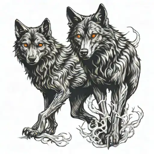 Black Wolf Red Eys