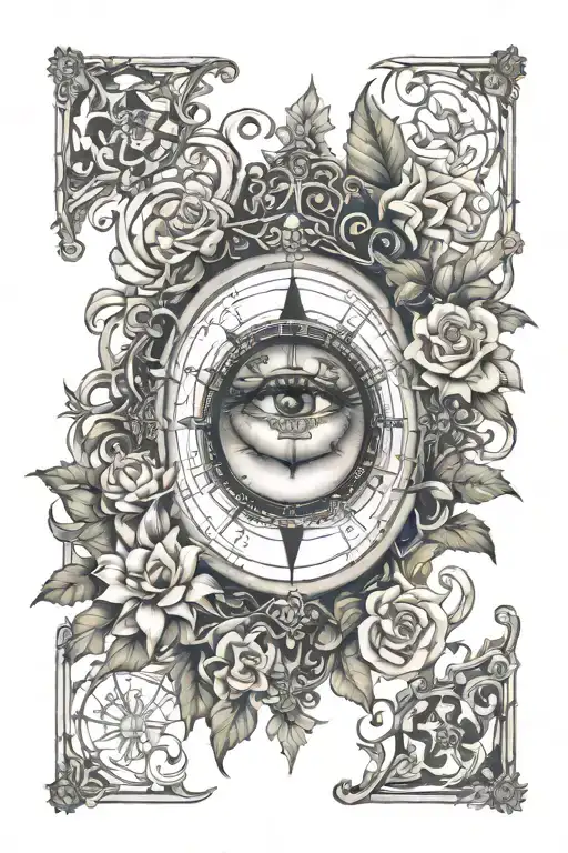 Compass Iris Rose Ivy Ladies Face