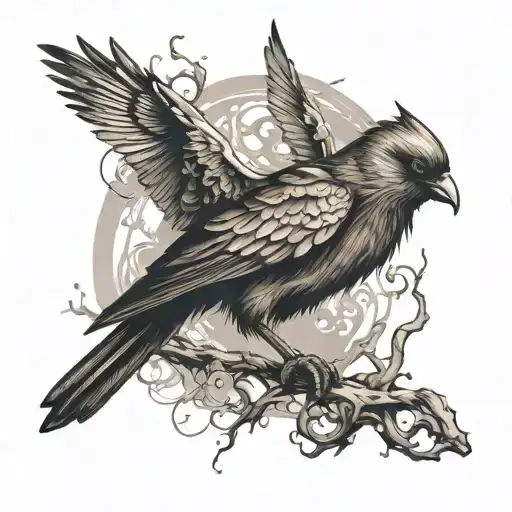 Bird Tattoo For Thigh