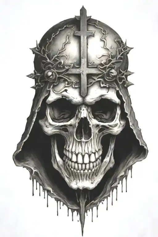 Skull With Upside-down Cross