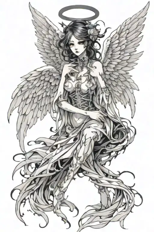 Beautiful Angel In Anime Style Android