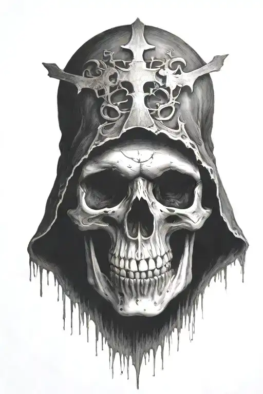 Skull With Upside-down Cross