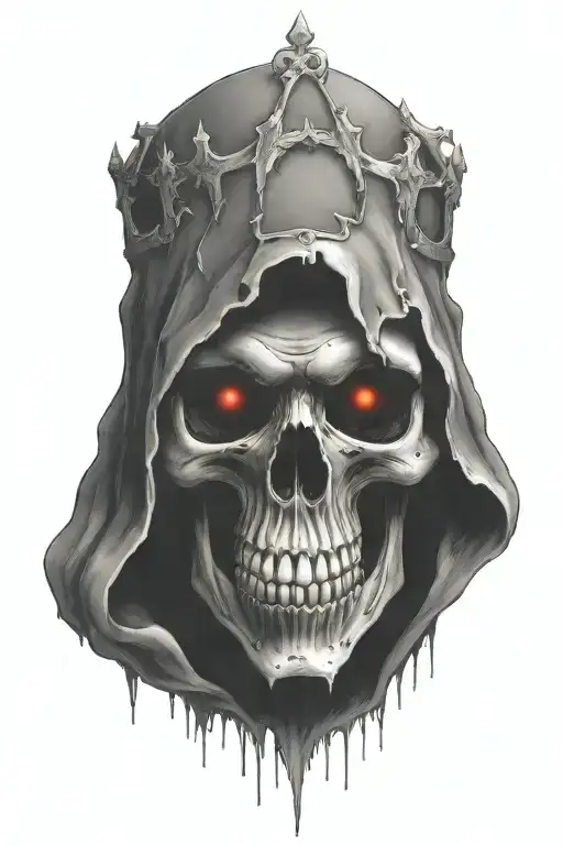 Skull With Upside-down Cross Crown