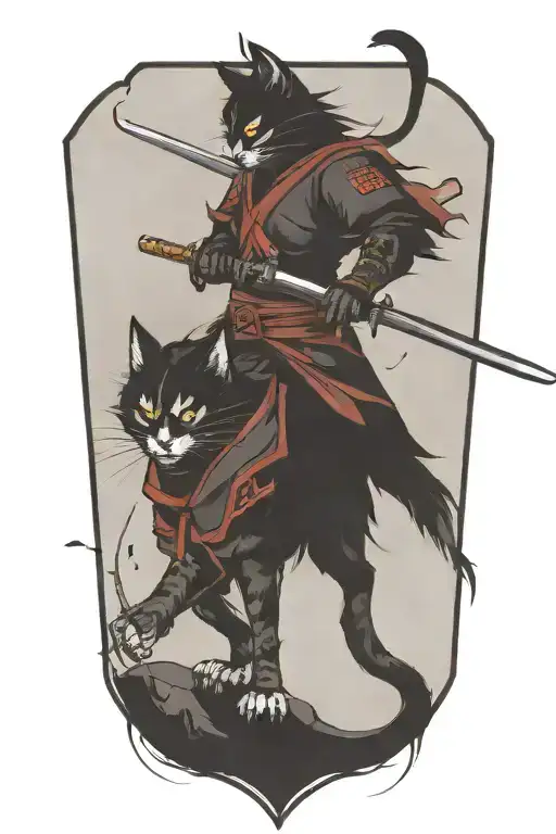 Two Samurai Warrior Cats