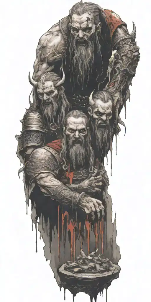 Viking Vampress Blood Dripping