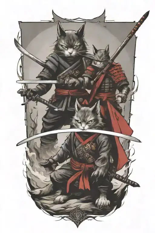 Two Samurai Warrior Cats