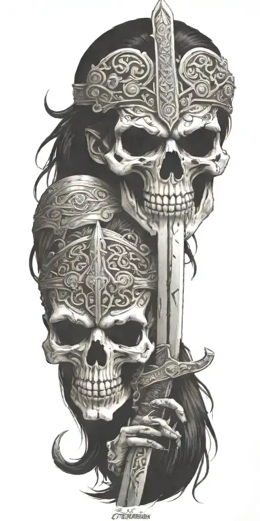 Viking Zombie Girl All Bloody Sword With Cuff