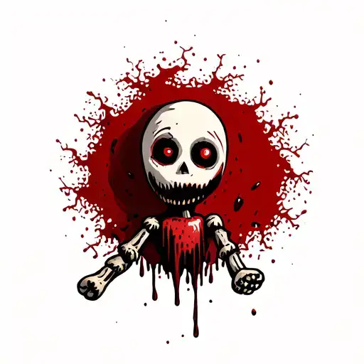 Scary Voodoo Doll With Blood Dripping