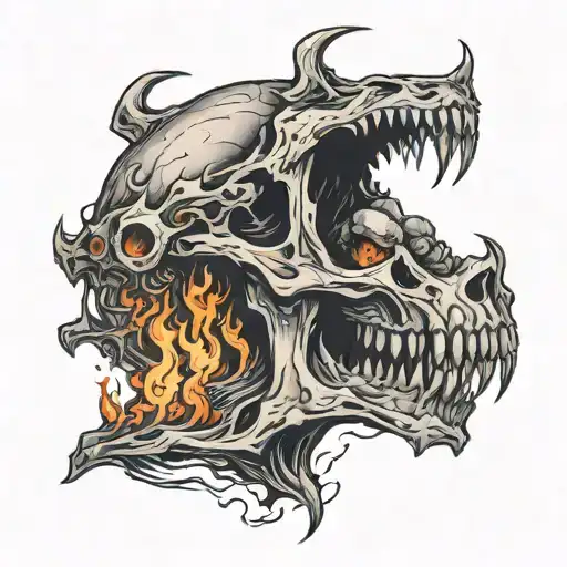 A Hell Hound Half Skull Fire