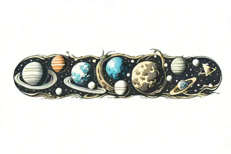 Space Surrounded By Planets Stars And Nebulas