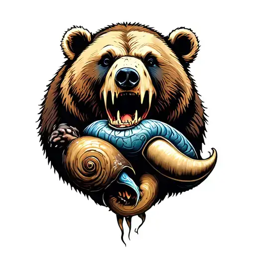 Bear Eating Geoducks