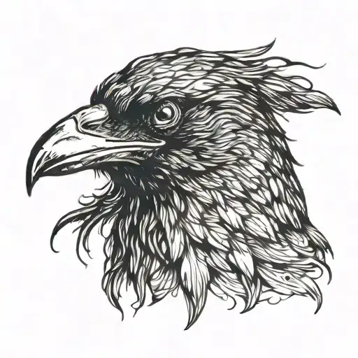 Crow Head Facing Forward