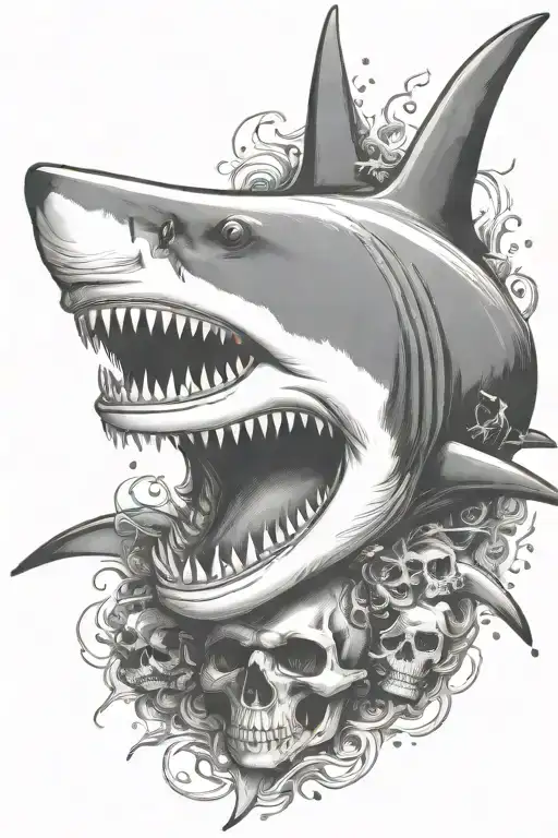 Shark With Skull And Crossbones
