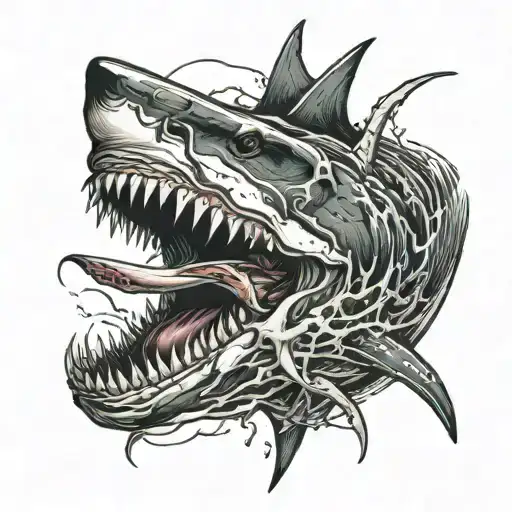 Shark Biting A Skull